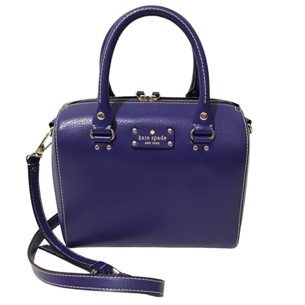 kate spade Alessa Wellesley Leather Satchel Holliday Blue Bag